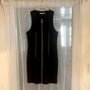T Alexander Wang Scuba Knit Zip Body Con Dress Size 8